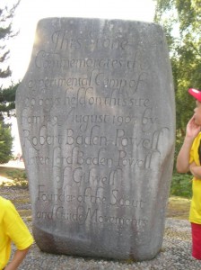 Memorial to the first Scout Camp 1-9 August 1907